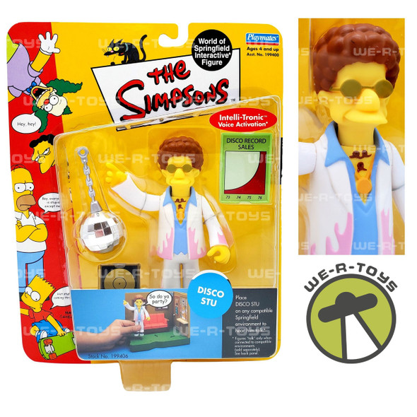 The Simpsons World Of Springfield Disco Stu Action Figure Playmates NRFP