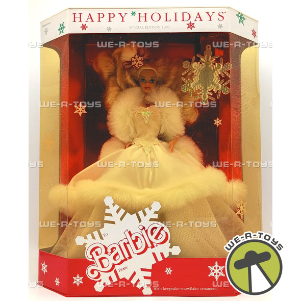 Happy Holidays Special Edition 1989 Barbie Blonde Doll & Ornament Mattel #3523