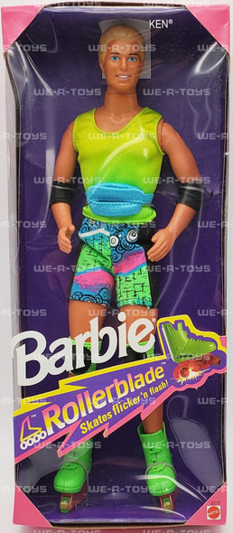 Barbie Rollerblade Ken with Skates that Flicker 'n Flash! 1991 Mattel 2215 NRFB