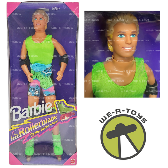 Barbie Rollerblade Ken with Skates that Flicker 'n Flash! 1991 Mattel 2215