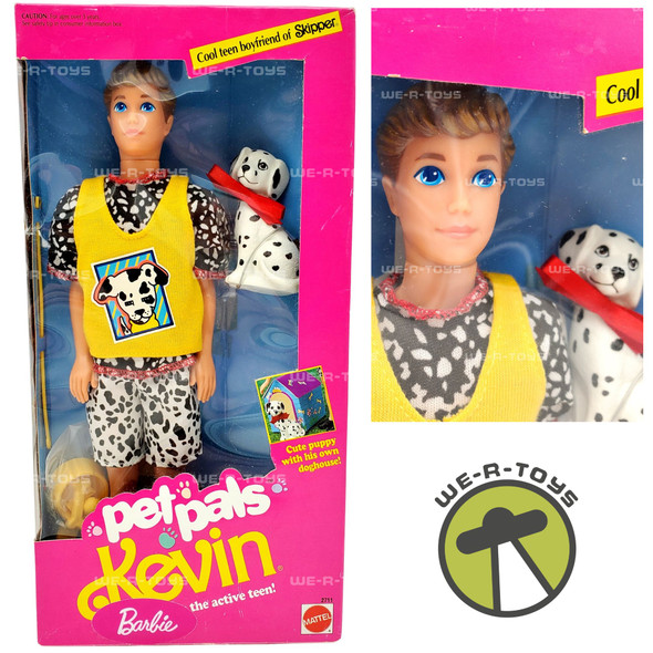 Barbie Pet Pals Kevin Doll Cool Boyfriend of Skipper with Dalmatian Mattel NRFB