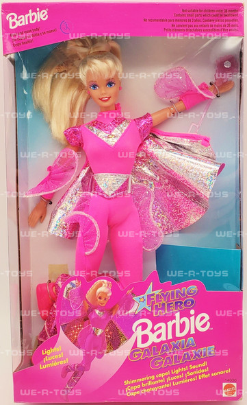 Flying Hero Barbie with Shimmering Cape Lights & Sounds 1995 Mattel 14030 NRFB