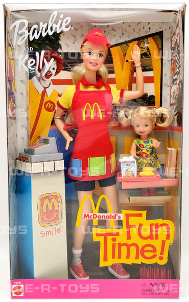 Barbie and Kelly McDonald's Fun Time Dolls Set 2001 Mattel #29395 NRFB