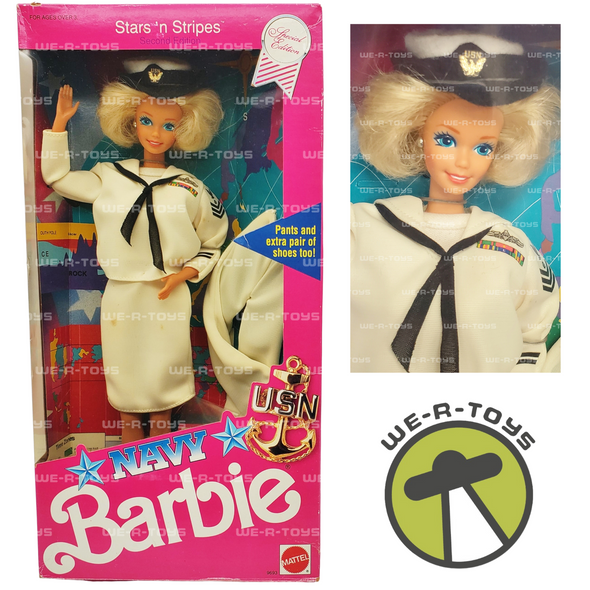 Barbie Stars 'n Stripes Navy Doll Second Edition 1990 Mattel #9693 NRFB