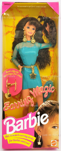 Earring Magic Barbie Doll Brunette Version 1992 Mattel 10255