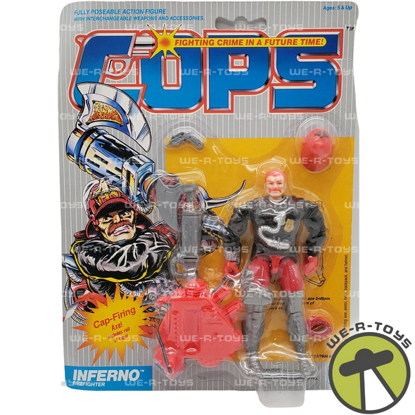 COPS Inferno 5.75" Cap-Firing Fully Poseable Action Figure 1988 Hasbro 7712 NRFP
