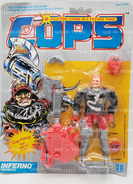 COPS Inferno 5.75" Cap-Firing Fully Poseable Figure 1988 Hasbro # 7712 NRFP