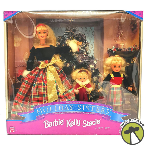 Barbie Kelly Stacie Holiday Sisters 3 Doll Giftset 1998 Mattel #19809