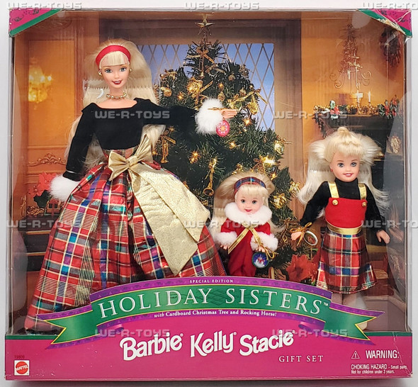 Barbie Kelly Stacie Holiday Sisters 3 Doll Giftset 1998 Mattel #19809