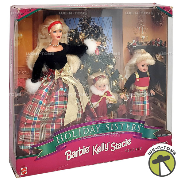 Barbie Kelly Stacie Holiday Sisters 3 Doll Giftset 1998 Mattel #19809