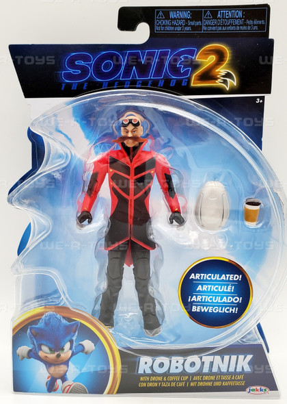 Sonic the Hedgehog 2 The Movie Robotnik Action Figure with Drone and Coffee NRFP