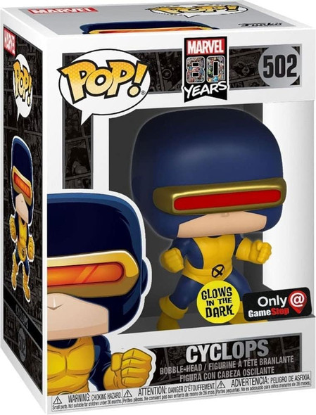 Funko Pop! Marvel 80 Years Cyclops [Glow in The Dark] Exclusive Bobble-head 502