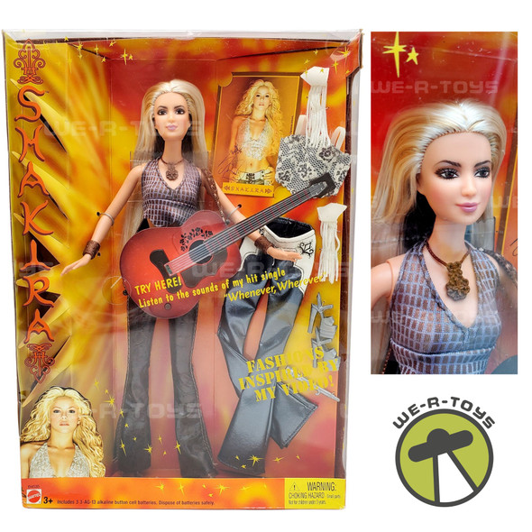 Shakira Doll with Guitar Singing Music Whenever, Wherever B4535 Mattel NRFB