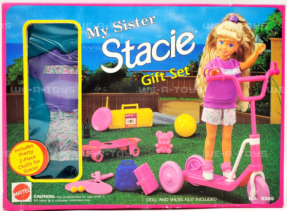 Barbie My Sister Stacie Gift Set Outfit, Scooter, and Toys 1992 Mattel NRFB 