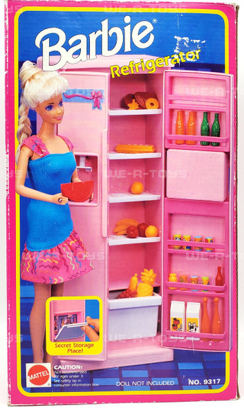 Barbie Refrigerator with Accessories and Secret Storage Place Mattel 9317 NRFB