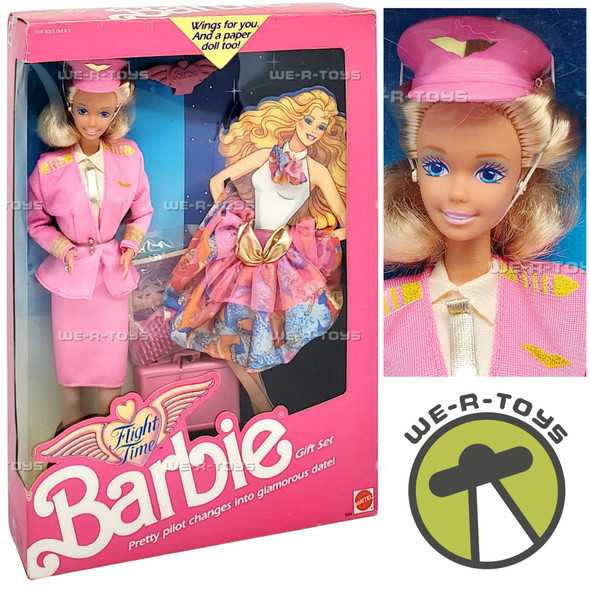 Barbie Flight Time Doll Gift Set with Suitcase and Outfit 1989 Mattel #9584