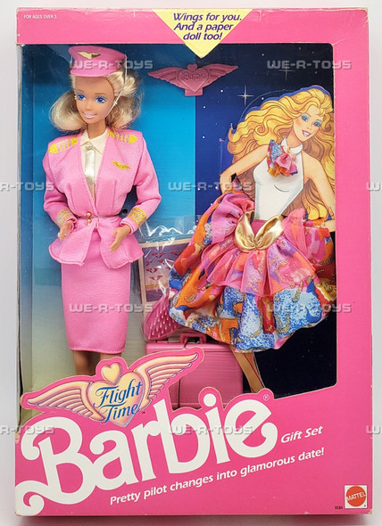 Barbie Flight Time Doll Gift Set with Suitcase and Outfit 1989 Mattel #9584