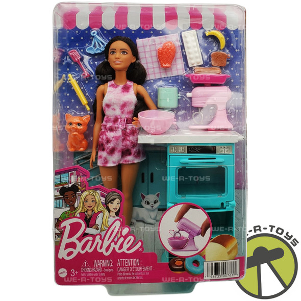 Barbie Doll & Kitchen Playset with Pet and Accessories 2021 Mattel NRFB