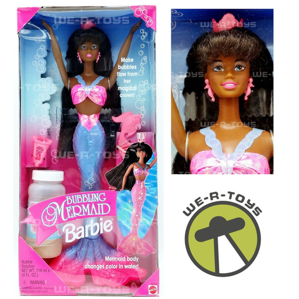 Barbie Bubbling Mermaid Barbie African American AA 1996 Mattel #16132 NRFB