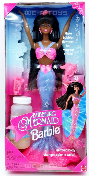 Barbie Bubbling Mermaid Barbie African American AA 1996 Mattel #16132 NRFB