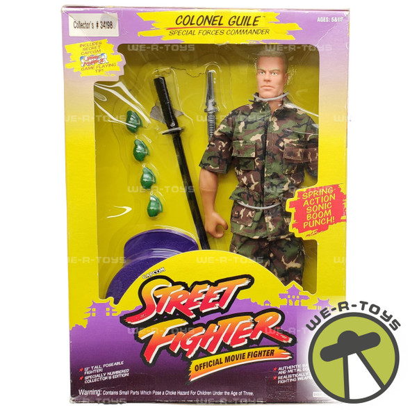 Street Fighter by Capcom Colonel Guile 12" Action Figure 1993 Hasbro 84009 USED