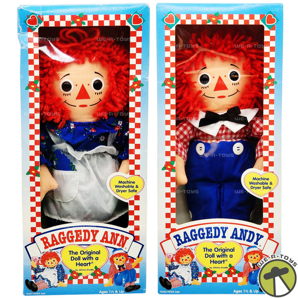 Raggedy Ann & Raggedy Andy 12" Dolls 1996 Hasbro No. 70101 & 70103 NEW