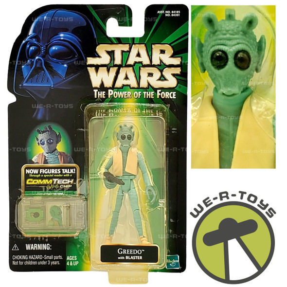  Star Wars The Power of the Force CommTech Greedo with Blaster Action Figure 