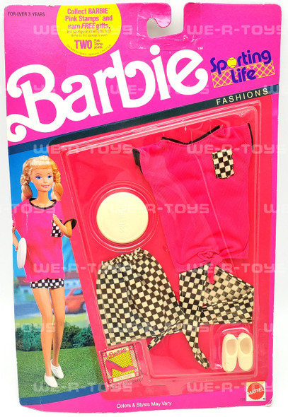 Barbie Sporting Life Fashions Checkered Outfit and Shoes #777 Mattel 1990 NRFP