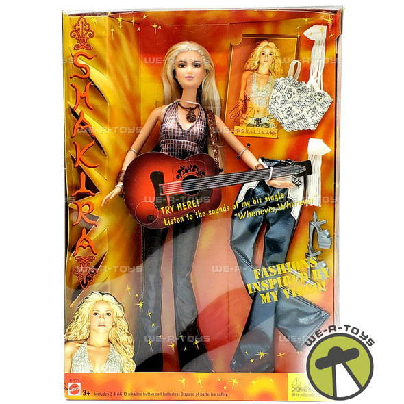 Shakira Fashion Doll With Musical Guitar 2003 Mattel B4535