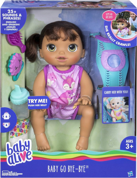 Baby Alive Baby Go Bye Bye (Brunette) Doll