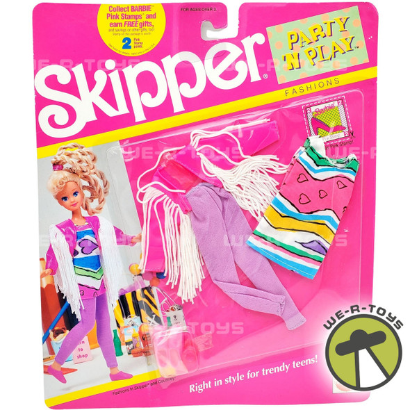 Barbie Skipper Party 'N Play Fashions Leggings, Dress, & Pink Fringe Jacket NRFP