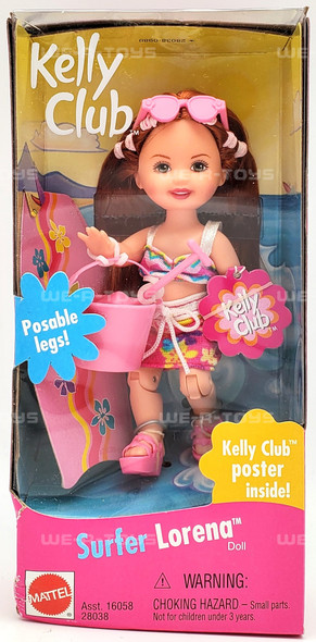 Barbie Kelly Club Surfer Lorena Doll Redhead 2000 No. 28038 Mattel NRFB