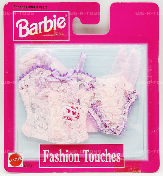 Barbie Fashion Touches Pink Floral Lingerie Fashion 1998 Mattel No. 68651 NRFP