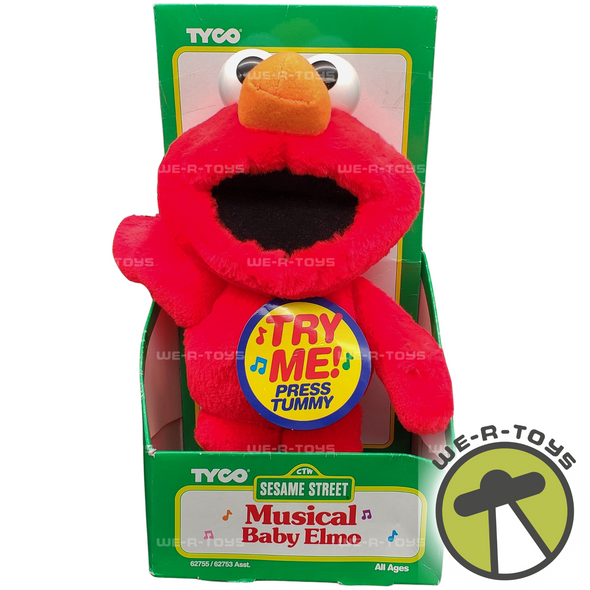 Sesame Street Musical Baby Elmo 8" Plush 1996 Tyco 62755 NRFP