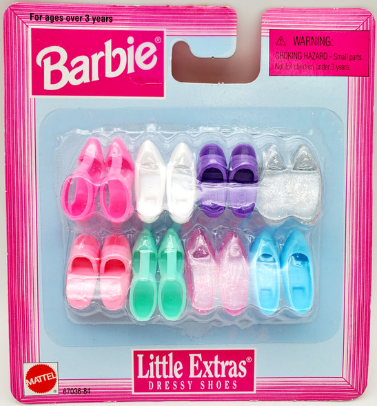 Barbie Little Extras Dressy Shoes Set of 8 Pairs of Heels for Barbie 1997 NRFP