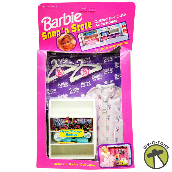 Barbie Snap 'N Store Quilted Doll Case Accessories 1992 Mattel No. 12160 NEW