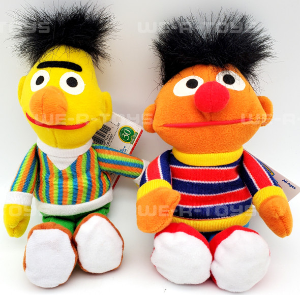 Sesame Street Beans Bert and Ernie Plush Pair 30 Year Anniversary Tyco 1997 NWT