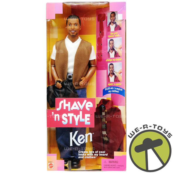 Barbie Shave 'n Style Ken Doll African American 1999 Mattel No. 23937 NRFB