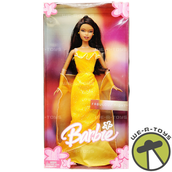 Barbie Fabulous Night Doll African American Yellow Dress 2005 Mattel H8573 NRFB