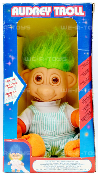 Audrey Troll 10" Doll Green Hair USED