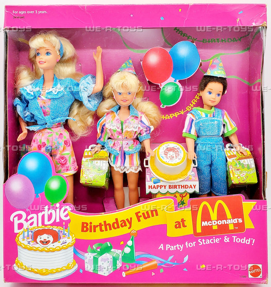 Birthday Fun at McDonald's Stacie & Todd Barbie Dolls 1993 Mattel 11589