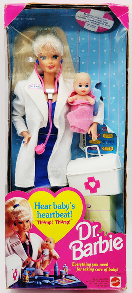 Dr. Barbie Hear Baby's Heartbeat Doll Blonde Baby 1993 Mattel No. 11160 NRFB