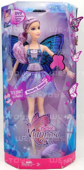 Barbie Mariposa Willa Lavender Butterfly Fairy #L8586 Mattel 2007 NRFP