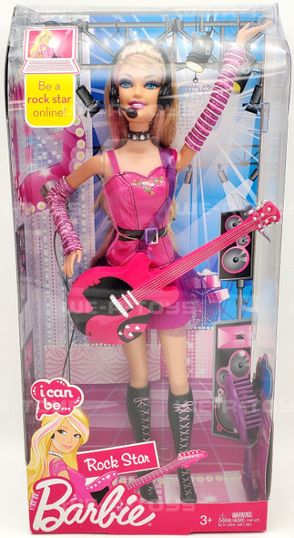 Barbie I Can Be... Rock Star Doll with Guitar and Headset 2009 Mattel R4229 NRFB