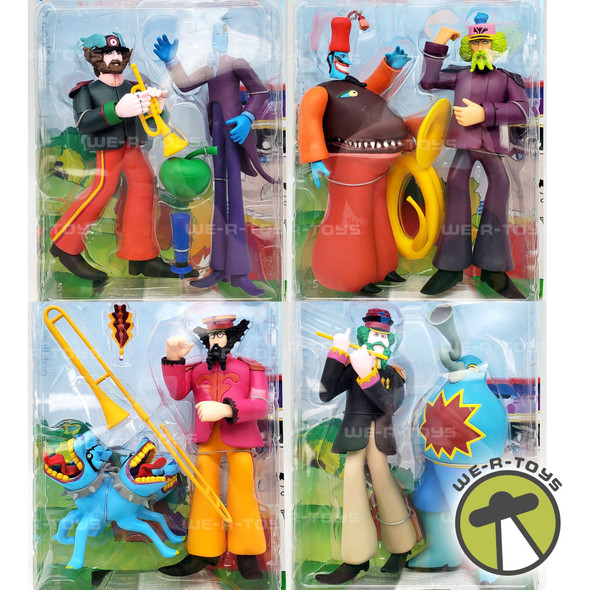 The Beatles Yellow Submarine Sgt. Peppers Lonely Hearts Set of 4 Figures NRFP