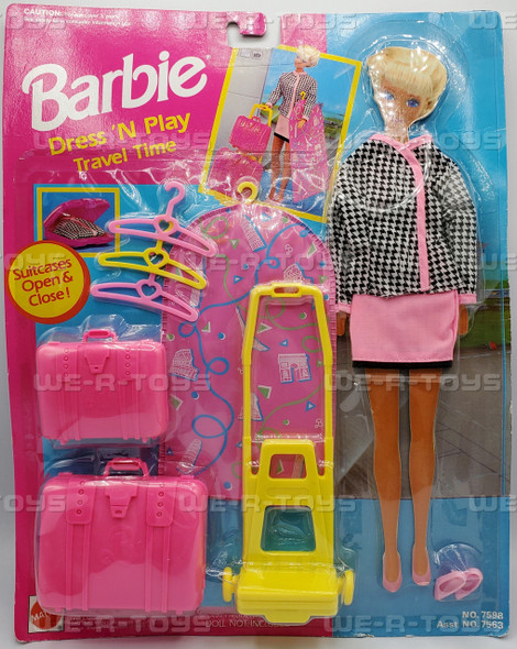  Barbie Dress 'N Play Travel Time Fashion & Accessories 1992 Mattel #7598 NRFP 