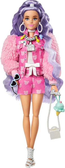 Barbie Extra Doll & Accessories with Long Periwinkle Hair & Puppy Mattel GXF08