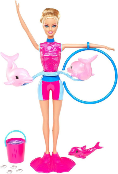 Barbie I Can Be Splash and Spin Dolphin Trainer Doll Playset Mattel X8380