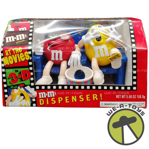 M&M's Red & Yellow At the Movies in 3-D Candy Dispenser NRFB