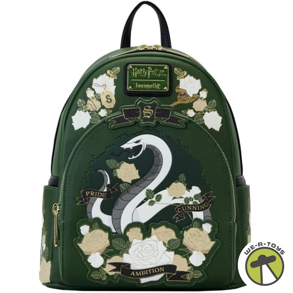 Harry Potter Slytherin House Floral Tattoo Mini Backpack 2023 Loungefly